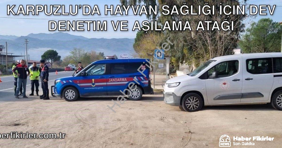"Karpuzlu’da Hayvan Sağlığı İçin Dev Denetim ve Aşılama Atağı" başlıklı haber için fotorealistik, pr