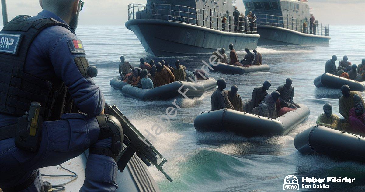 "İzmir Açıklarında Hareketli Saatler: 120 Düzensiz Göçmen Yakalandı" başlıklı haber için fotorealist